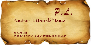 Pacher Liberátusz névjegykártya